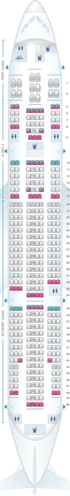 Seat map of Japan Airlines .
